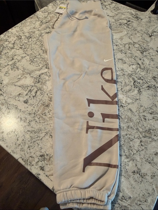 Nike Pants - Nike Women’s Light Beige Joggers with Brown Logo